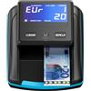 Stanew Rivelatore di banconote false Euro con batteria ricaricabile, Rilevatore automatico di banconote false, Per più valute, Blu
