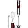 MEGAWISE Miscelatore a mano con cavo ad immersione MegaWise Pro Titanio rinforzato 3 in 1, potente motore con lame più affilate dell'80%, frullatore a 12 velocità con cavo, incluso Whisk e schiuma di latte