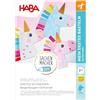 HABA Set di 3 unicorni Arcobaleno da Taglio (Set da 3) - apprendimento a Partire dai 3 Anni in su, Unicorno, Kit Fai da Te per Bambini, Asilo, Kita e casa