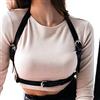 XUBX Collana per il corpo in pelle punk Harness da donna in pelle, Punk Cuore Catena Corpo in Pelle PU Gotico Reggiseno, Gioielleria per Donna Ragazze Rave outfit Cosplay Party Costume di Halloween