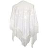La Senorita La Señorita Foulard cintura chale manton de manila Flamenco di danza bianco con fiori bianco