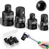 Furuising Set di 4 adattatori per bussola, adattatore da 3/8 a 1/2, 1/4, adattatore per avvitatore a percussione, set con scatola per chiavi a bussola, dadi a cricco