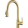 CECIPA Rubinetto Cucina con Doccetta Estraibile, Miscelatore Cucina Oro con 2 Modalità, Rubinetto Estraibile di 40CM in Acciaio Inox, Miscelatore Girevole a 360°, Dorato Spazzolato