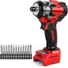 Roadtime Trapano avvitatore a percussione a batteria da 1/4 per batteria Milwaukee da 18 V (senza batteria), 2400 giri/min, attacco esagonale senza spazzole 450 N, 3 marce e 2 marce, con LED e 13