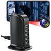 TANGMI Telecamera Spia WiFi, Hub di Ricarica 5-in-1 Mini Telecamera Spia Nascosta, WiFi 2.4G & 5Ghz 1080P HD con Rilevamento del Movimento e Avvisi Istantanei per Casa e Ufficio