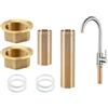 Anlising 2PCS Prolunga per Tubo Filettato, Kit Prolunga per Rubinetto con Prolunga, Kit Dado di Bloccaggio, Dadi per Tubo in Otone, Rubinetti per Acqua Fredda, per Rubinetti, Tubi (60MM &100MM)