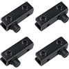 UFURMATE 4 cerniere per porta in vetro nero senza cornice per porta in vetro con morsetto regolabile per armadietto, kit di ricambio, adatte per porte in vetro a oscillazione libera da 4-6 mm