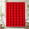 WestWeir Tenda da doccia rossa con volant, graziose tende da bagno a tema natalizio, decorazione per il bagno a tema natalizio, lussuosa trama boho, bella vintage fattoria chic, design elegante e