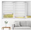 Blindecor Indus Sensa attrezzi | Tenda a rullo a doppio strato senza perforazione | Colore Argento grigio 140 x 220 cm (Larghezza x Altezza) | Dimensioni del tessuto 137 x 215 cm