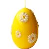 Cereria Di Giorgio - Candela a forma di uovo con margherite grandi in cera - Colore Senape - Durata 70 ore - Lavorazione artigianale - Con sacchetto regalo - Spring Collection - Made in Italy