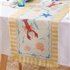 furn. Brunch Stripes Runner Da Tavolo - Lavabile A Righe Nautiche Aragosta Asciugatura Rapida Decorazione Da Tavolo (Multicolore - 180x35cm)