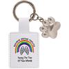 Rainbow Bridge Friends Portachiavi unisex con ali bianchi, altezza 9,5 cm