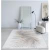 Mias Teppiche Mia's Teppiche Cielo Tappeto Moderno a Pelo Corto Denso, Soggiorno, Camera, Elegante Brillante, Fibra Brillante, Effetto Rilievo, Piuma, Grigio, 120 x 170 cm