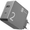 Cellularline | Caricabatterie da Rete | Caricabatterie per Computer Portatili dotati di porta USB-C e smartphone, 42W