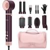 PARWIN PRO BEAUTY 7 in 1 MaxAIR 2.0 Multi-Styler Set automatico a doppia tensione, ferro arricciacapelli autoavvolgente, piastra, 110,000 RPM asciugacapelli, spazzola volumizzante, Edizione regalo, Jasper Plum