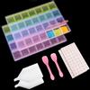 Segbeauty Contenitore Plastica, 2 Pezzi Scatoline Trasparenti con 28 Scomparti, Scatole Organizer per Diamond-Painting, Scatola con Scomparti con Etichetta e Altri Accessori (Colorato)
