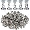 Selyse Set di 300 borchie a doppio tappo da 6 mm, rivetti in pelle in acciaio inox, rivetti cavi, per pelle, borchie in metallo per borse, scarpe, cinture, vestiti e artigianato fai da te (argento)