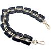 filati italiani Manici per Borse a Catena in Resina Colorata marmorizzata 45cm con moschettone Anello Oro da 2,5cm per ricambi e Borse Handmade (Nero)