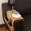 JIAMIAN Vassoio del bracciolo del divano, vassoio in legno pieghevole per tavolino, porta tazza del telecomando per bevande e snack (Colore legno)