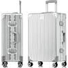 Aoliwei Valigia a mano · Argento · Telaio in alluminio · Gusci rigidi in policarbonato · Trolley Bagagli da viaggio · Valigia da viaggio con 4 ruote doppie · Lucchetto a combinazione TSA · XL-73 cm