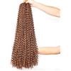 Mscat Passion Twist Hair 24 Pollici 7 Confezioni Marrone Onda d'Acqua Trecce ad Uncinetto per Capelli Ricci, Trecce Lunghe Bohemian, Trecce a Molla per Locs a Farfalla, Trecce ad Uncinetto, Extension