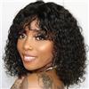 FASHION IDOL Bob Ricci di Capelli Umani Con Frange Jerry Curl - Parrucche Vergini Brasiliane Senza Pizzo Frontali per Donne