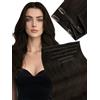 Fshine Extension Capelli Veri Clip Castano Scuro Extension Clip Capelli Veri Invisibile PU 45 cm 110 g 6 pcs Lisci Umani Estensione Clips Confortevole Matrimonio Colore 2