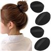 VASANA 4 inserti per capelli in spugna nera, volumizzanti, soffici, per acconciature e acconciature, accessori per capelli da donna (2 grandi + 2 piccoli)