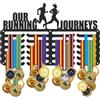 SUPERDANT Metallo Appendere Premi Correre Espositore per Medaglie Our Running Journeys Porta Medaglie da Parete Upgrade 6 Fila 24 Ganci Organizzatore della Premio in Ferro Scaffale Gara