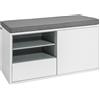 SoBuy FSR37-W Panca con cuscino sedile panca letto Scarpiera Armadio Panca Bianca BHT ca. 80x46x35 cm