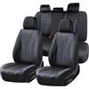 FLORICH Coprisedili Universali Coprisedili Coprisedili in Pelle Impermeabili Adatti alla Maggior Parte Delle Autovetture, SUV (Completo, Nero&Blu Linea)
