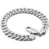 Dankadi Braccialetto Cubano Massiccio Larghezza 8MM 10MM Liscio Texturizzato in Argento 925 per Uomo, da 7 a 10 Gourmette Catena Maglie Cubane Rock Punk Hip Hop Miami Regalo Gioielli, 10, Argento