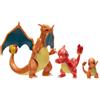 Jazwares Pokèmon PKW2777 - Confezione da 3 pezzi, 2 Charmander, 3 Charmeleon e 10 cm Charizard Battle Figures, Evolution Multipack stile 1