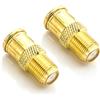 deleyCON 2 Pezzi Connettore Rapido F‑Quick - Femmina a Maschio - Senza Viti - Placcato Oro