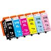 CLYWENSS Compatibili 378XL 378 XL Cartucce d'inchiostro Multipack per Epson Expression Photo XP-8500 XP-8505 XP-8600 XP-8605 XP-8606 XP-8700 XP8500 XP8505 XP8600 XP8605 XP8606 XP8700 Stampante 6-Pezzi
