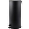 MSV Pattumiera da Cucina a Pedale in Acciaio Inox 30 Litri Nero Opaco