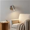 B·LED BARCELONA LED BARCELONA LED Applique da Parete LED Nickel Satinato Regolabile 3W Luce Calda 2700K, Lampada da Lettura Camera Testata Letto Scale Ristorante Bagno Stile Industriale Vintage Minimalista