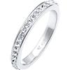 Elli Anelli Elegante anello a fascia in Argento Sterling 925 dorato con cristalli per donna