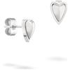 LIEBESKIND Berlin, orecchini a forma di cuore, in acciaio inox, argento, 0,9 cm, chiusura a incastro, impermeabili e delicati sulla pelle