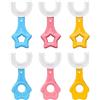 SWYSGS 6 Pezzi per Spazzolino da Denti per Bambini, Spazzolino a forma di U con Manico e Setole in Silicone Spazzolino per Pulizia dei Denti 6-12 Anni,Blu Rosa Giallo