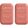 NYX Professional Makeup Buttermelt Bronzer Tonalità 03 Deserve Butta Lunga Tenuta 12h No Transfer Look Abbronzato e Luminoso con Burro di Mango Karité e Mandorle - 2 Bronzer da 5g
