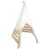 small foot Outdoor Teepee Tent Made of Wood and Tent Fabric, Spacious Play Tent