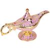 ANQIA Lampada vintage Aladdin Magic Genie per casa, feste, matrimoni, decorazione e regalo, classica lampada araba in lega di zinco (oro e rosa)