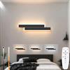 niuniaj LED Applique da parete interno con Telecomando,Creativo 10W 1100LM Negro Moderne Applique camera da letto,3 Temperature di Colore,lampada da parete interno Dimmerabile,60CM Lampada da Parete