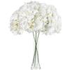 Wekuw 3 Pezzi Fiori Artificiali di Ortensia in Seta con Stelo 16cm Fiori Artificiali Ortensie Finte Realistiche, per Bouquet da Sposa Composizione Floreale, Casa, Giardino, Centrotavola (Bianco)