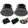 Beeptrum Scrubber per padella in ghisa, pulitore con 2 raschietti, spazzola a catena per stoviglie, pentole, padelle, piastre, barbecue (nero, Piccolo 2 pezzi)