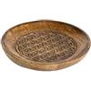 Vidal Regalos Sottovuoto Piatto Legno Design Etnico Antico Fiori Centro Tavolo Ingresso 16 cm