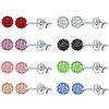 MicVivien 8 coppie orecchini a sfera di cristallo set in argento sterling 925- nero bianco blu rosa verde viola rosso champagne