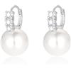 Oivzziy Orecchini di Perle da Donna in Argento Sterling 925 Con Zirconia Cubica, Orecchini a Cerchio Huggie Con Pendenti, Eleganti Gioielli Regalo per Donne