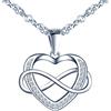 MicVivien donne collana in argento 925 con amore cuore infinito pendente in zircone catena 45cm